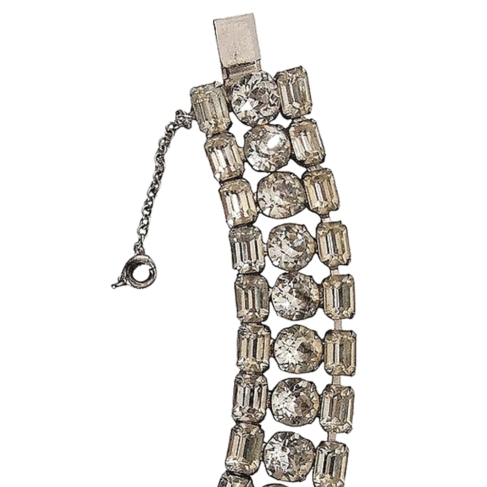 Eisenberg Crystal Rhinestone Headlight Bracelet Signed - Picture 7 of 15